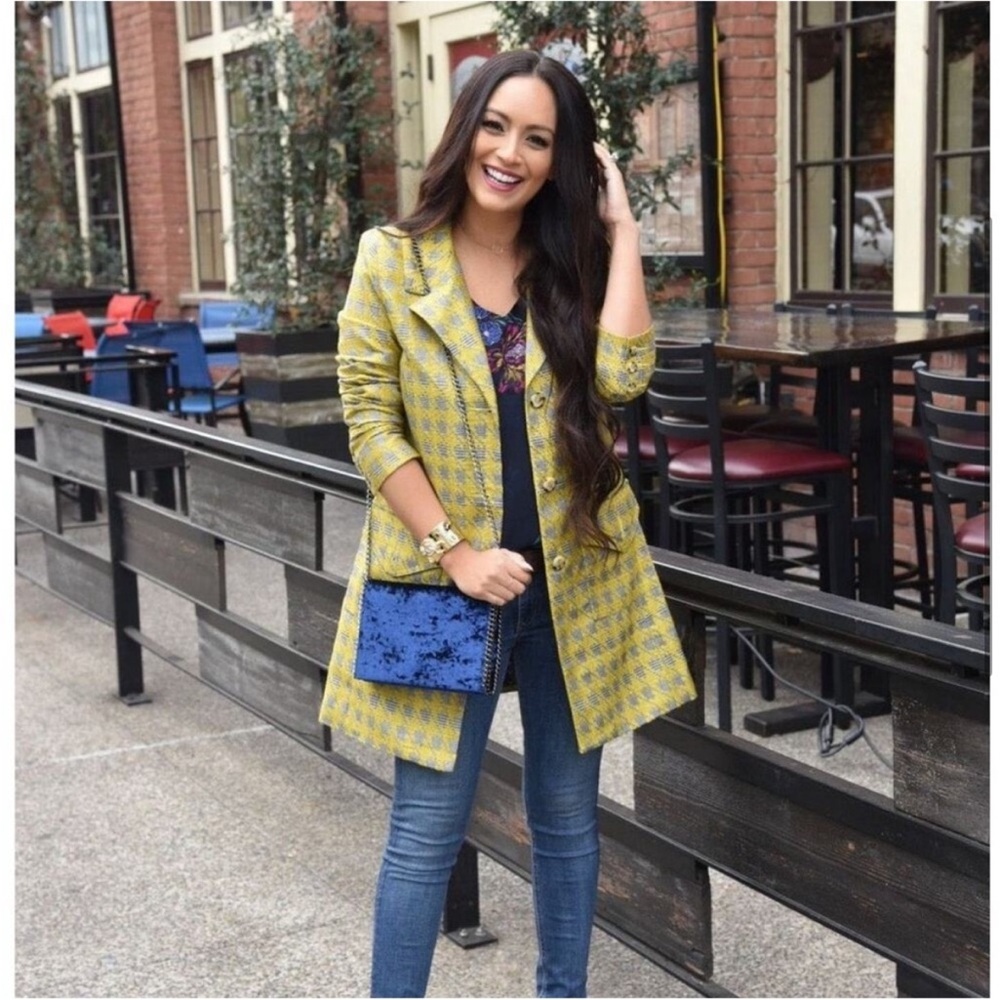 Cabi Regency Coat Womens Size Small Houndstooth Structured Feminine Jacket 3491 - Picture 2 of 12